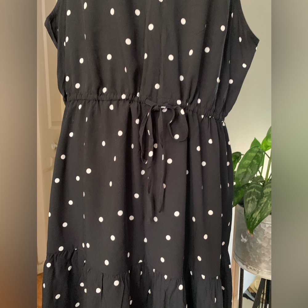 New GAP Viscose Polka Dot Coquette Dress Black & White XL Picnic - Picture 9 of 14